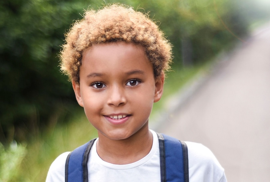 blonde afro hairstyle for little boy