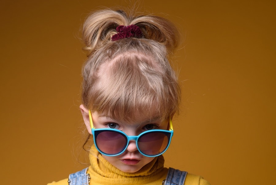 blonde ponytail with full bangs for little girls