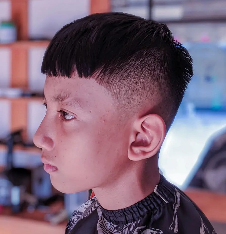 boys bowl cut with fade
