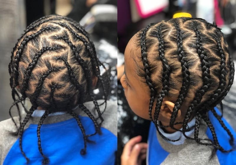 braids for boys with zigzag design 