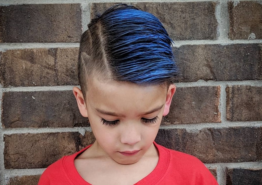 boys colored hair with hard part