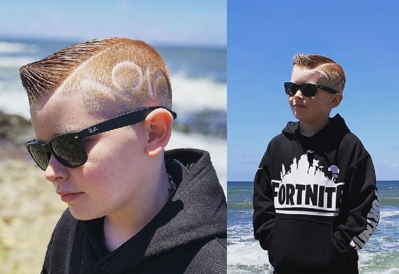 short mohawk with design for boys 