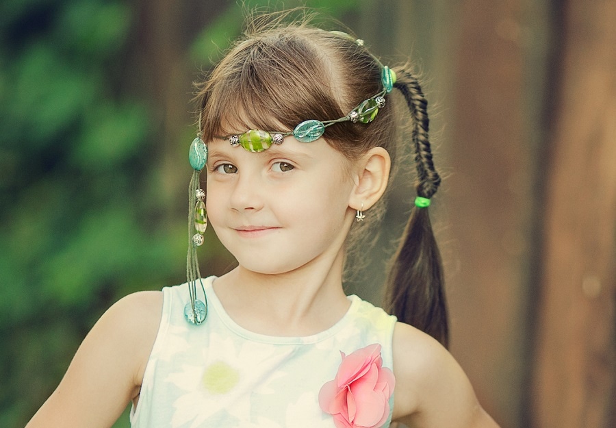 braided pigtails with bangs for little girls