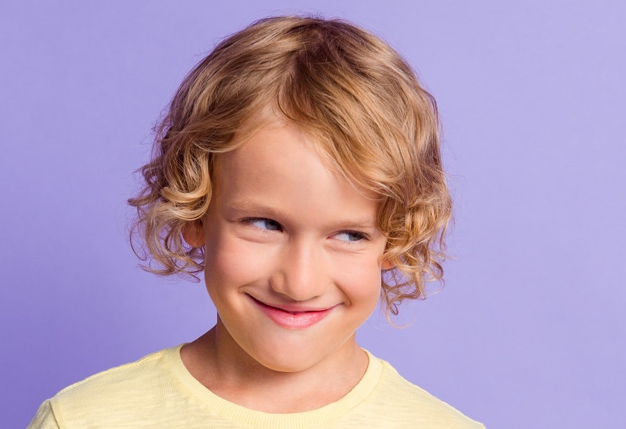 curly blonde hairstyle for little boys