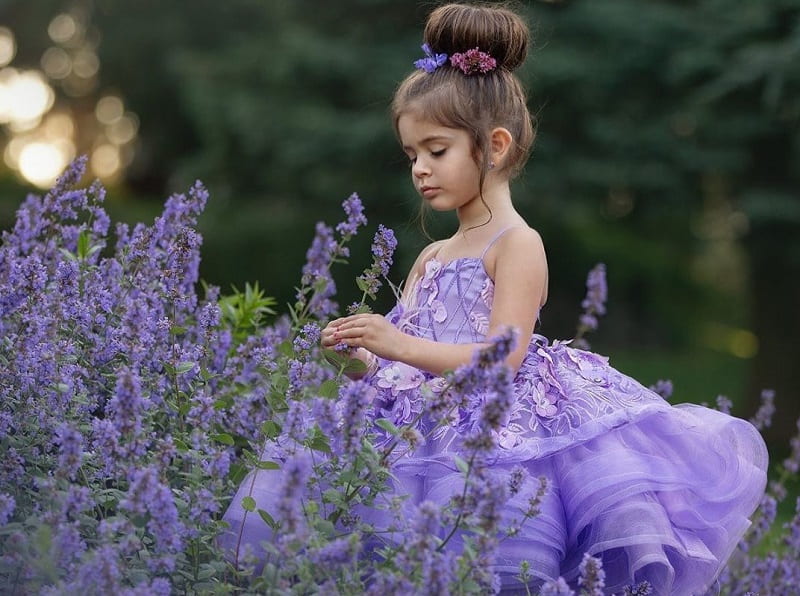 purple dress for flower girls