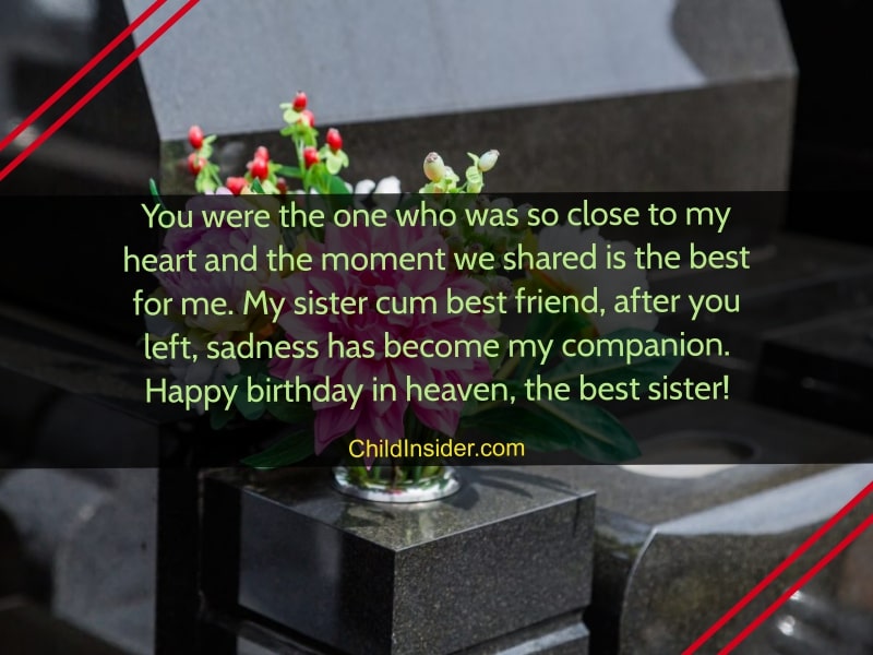 birthday quotes for sister in heaven 