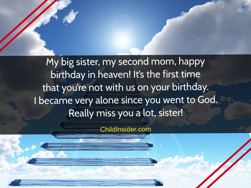 birthday wishes for sister in heaven 