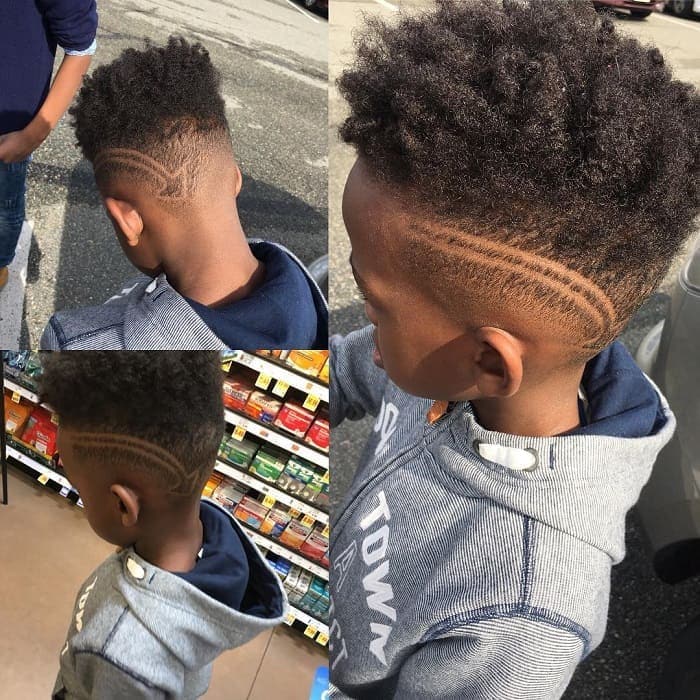 curly haircuts with design for little black boys 