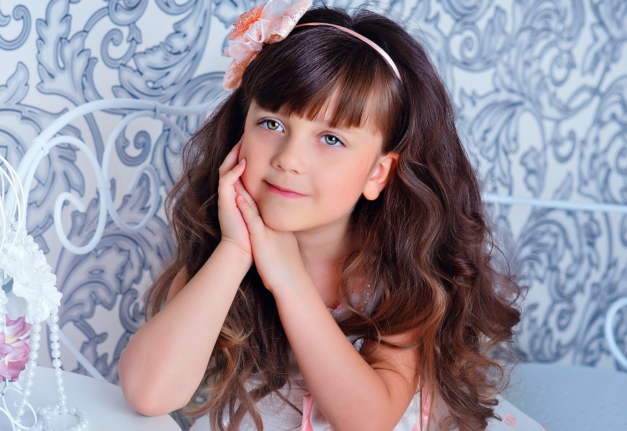 long wavy hair with bangs for little girls