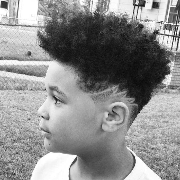 fade haircuts with design for mixed boys