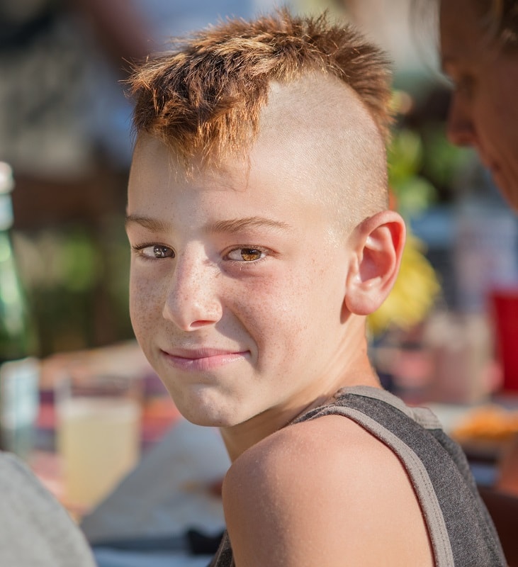 little boy with mohawk