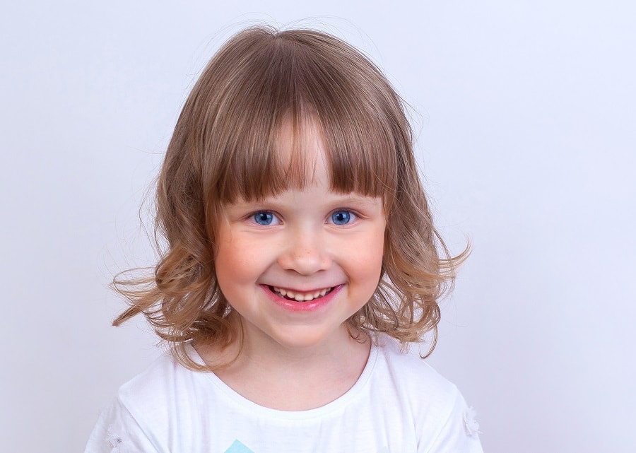 wavy bob with bangs for little girls