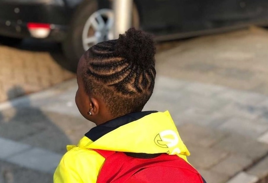 braided top knot for black boys