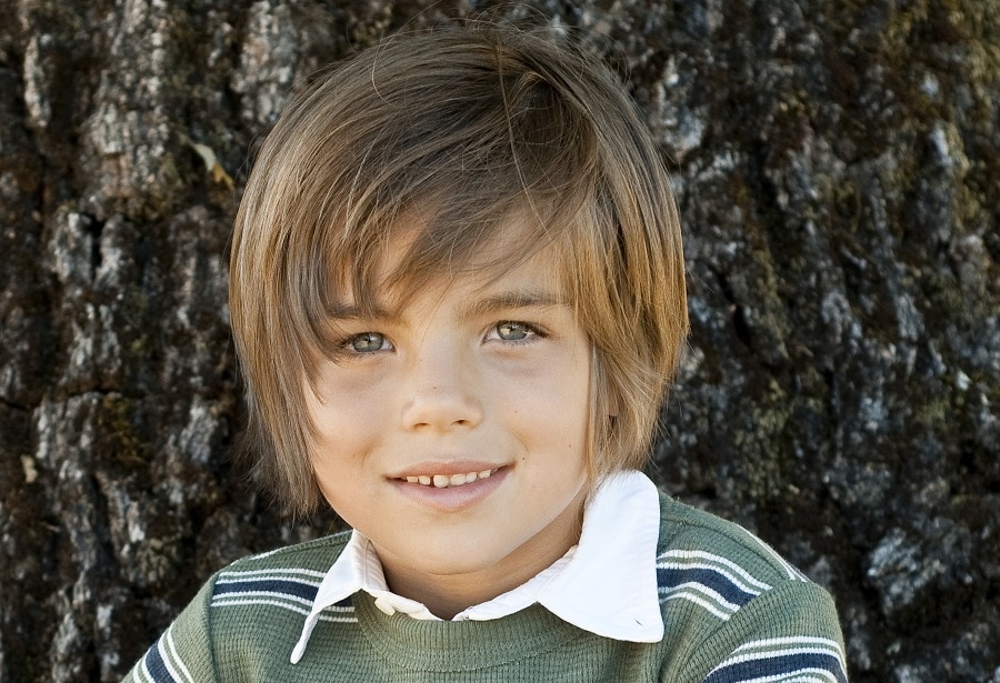long layered hairstyle for 7 year old boy