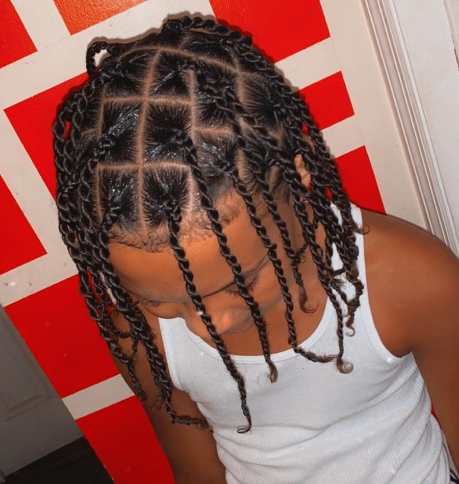 long twist hairstyle for black boy