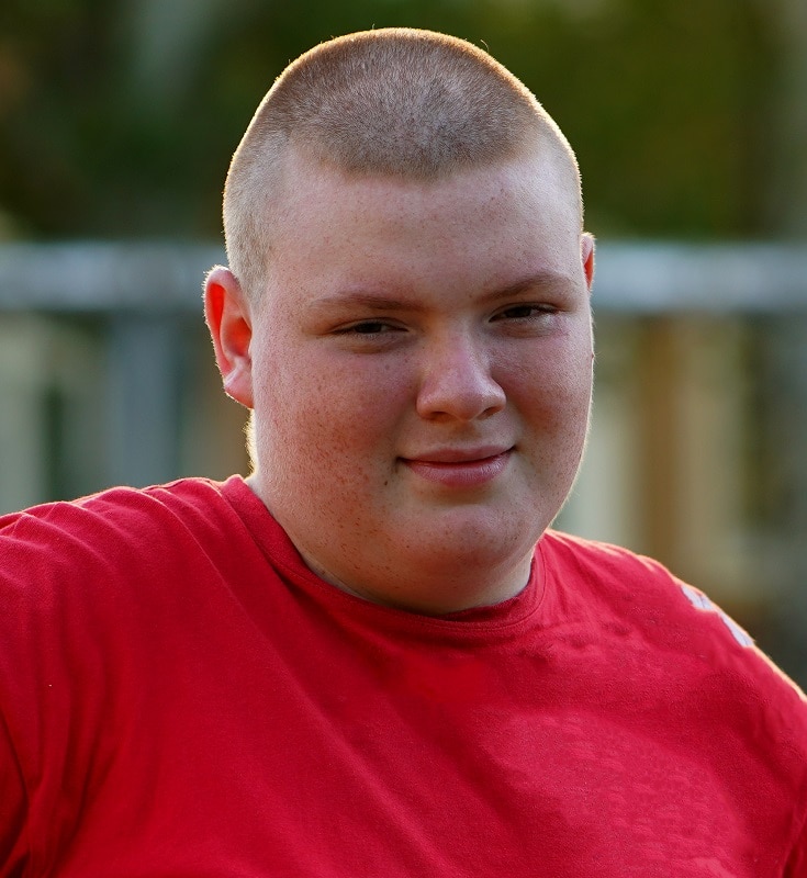 teen boy's buzz cut