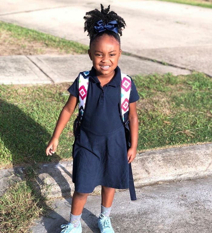 little girl's natural hairstyle for school