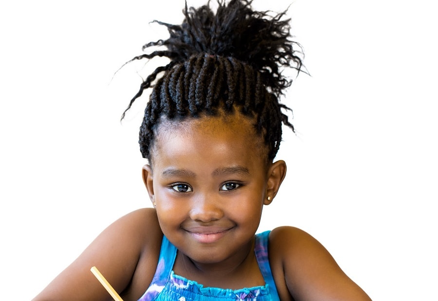 natural hair updo for little girls