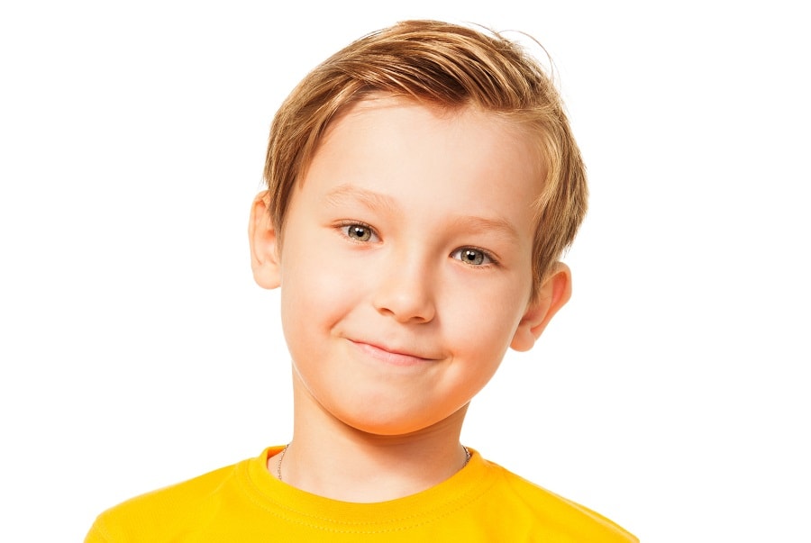 side part hairstyle for 8 year old boy