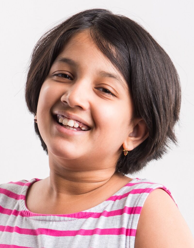 Indian baby girl with straight bob